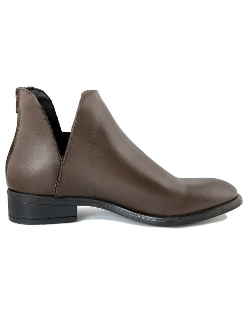 Bottines à talon en Cuir marron