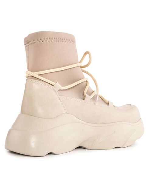 Chunky bottines beiges - Talon 6 cm
