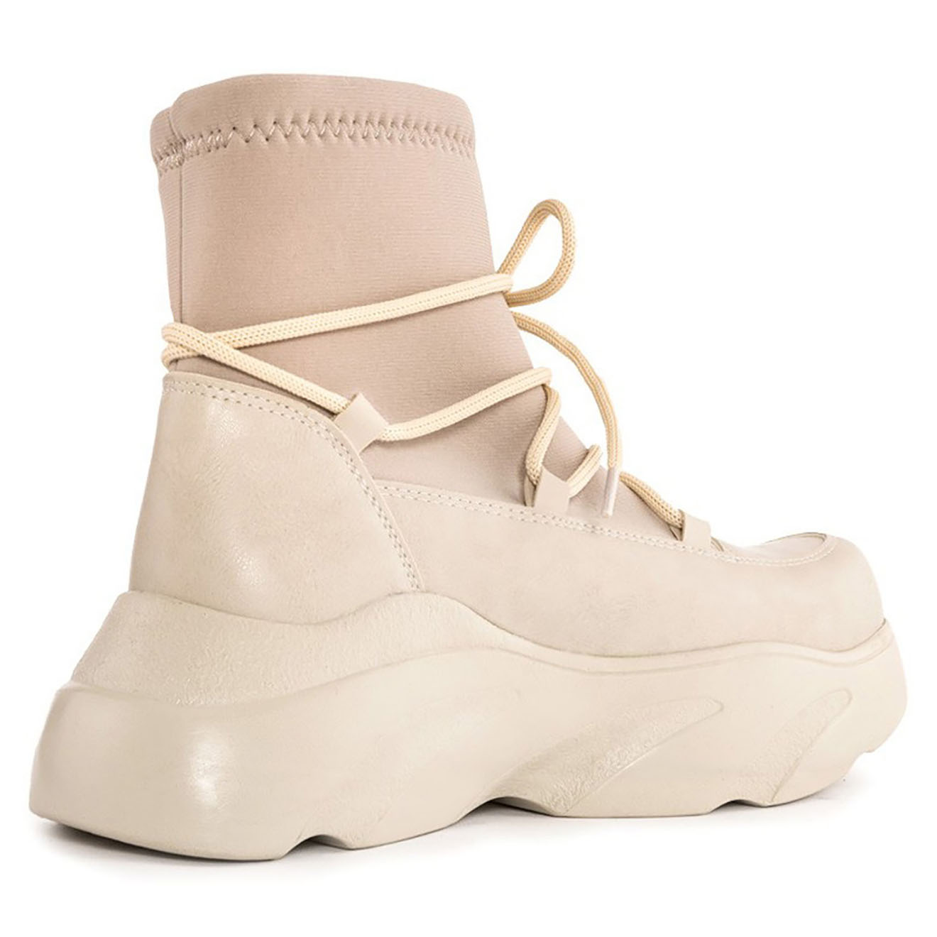 Chunky bottines beiges - Talon 6 cm