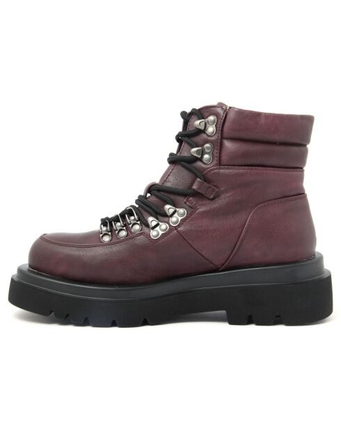 Bottines à lacets bordeaux - Talon 5 cm