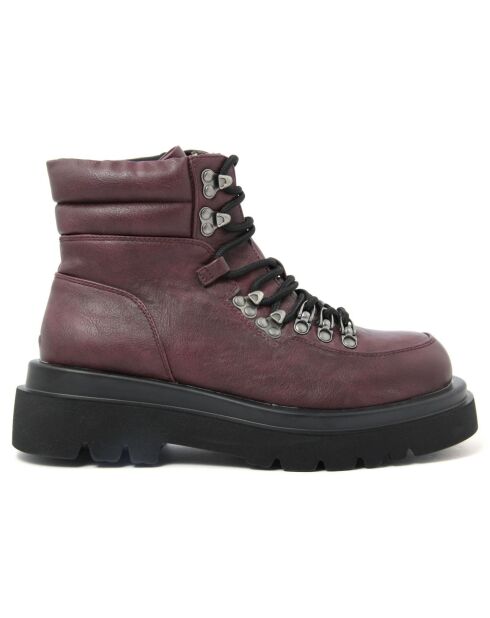 Bottines à lacets bordeaux - Talon 5 cm