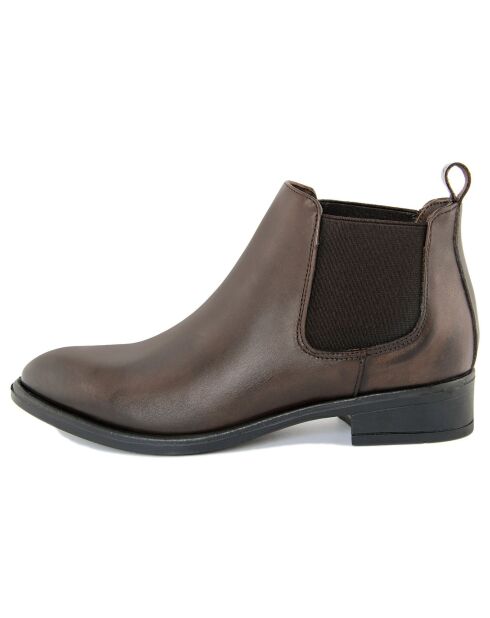 Bottines à talon en Cuir marron