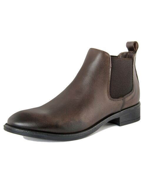 Bottines à talon en Cuir marron