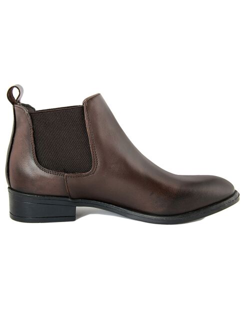 Bottines à talon en Cuir marron