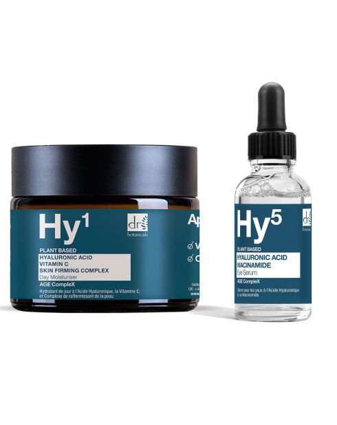 Hyaluronzuur dagcrème en serum voor oogcontouren - 2 stuks