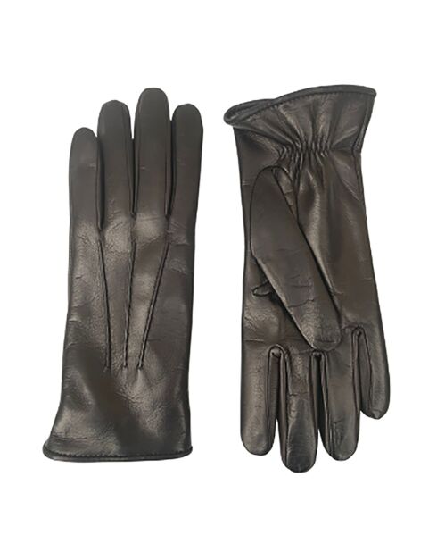 Gants en Cuir d'Agneau doublés Laine Amelot noirs