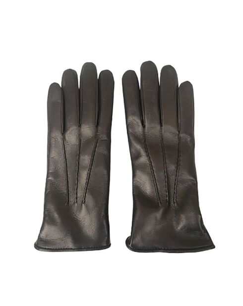 Gants en Cuir d'Agneau doublés Laine Amelot noirs