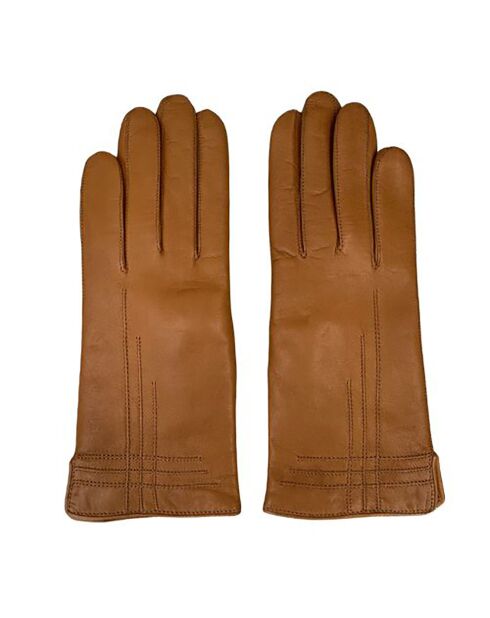 Gants en Cuir d'Agneau doublés Laine Ava camel