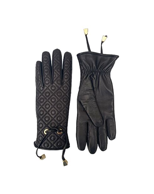 Gants en Cuir d'Agneau doublés Laine Marceau noirs