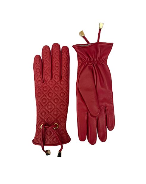 Gants en Cuir d'Agneau doublés Laine Marceau ruby