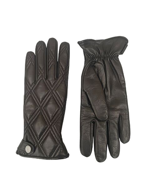 Gants en Cuir d'Agneau doublés Laine Montaine noirs
