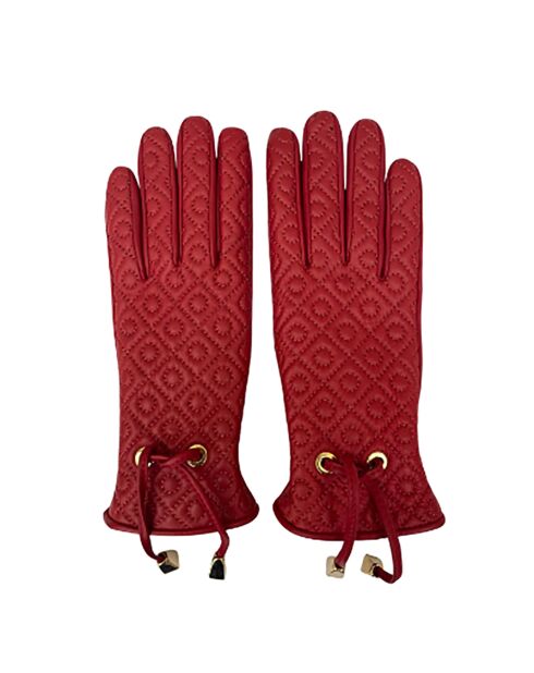 Gants en Cuir d'Agneau doublés Laine Montaine ruby