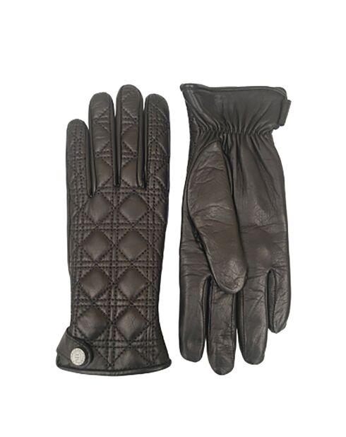 Gants en Cuir d'Agneau doublés Laine Segur noirs