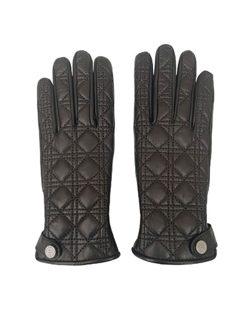 Gants en Cuir d'Agneau doublés Laine Segur noirs