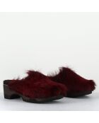 Sabots en Cuir coquino lie de vin - Talon : 5cm