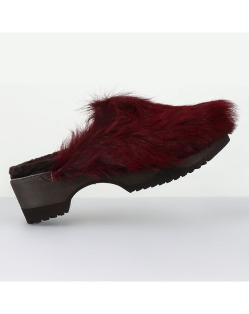 Sabots en Cuir coquino lie de vin - Talon : 5cm