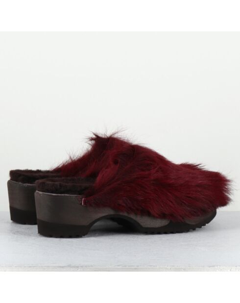 Sabots en Cuir coquino lie de vin - Talon : 5cm