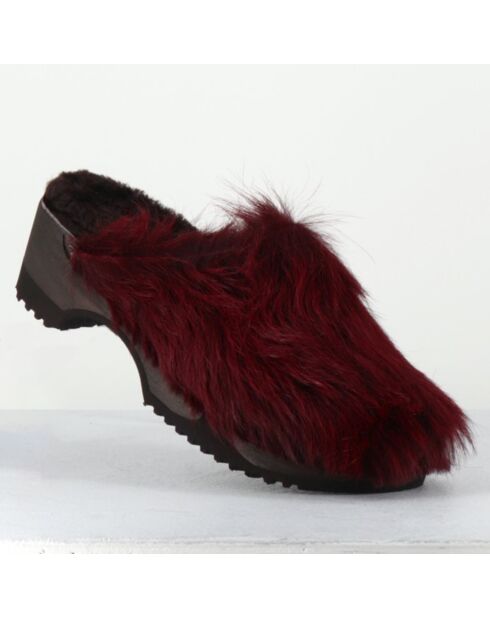 Sabots en Cuir coquino lie de vin - Talon : 5cm