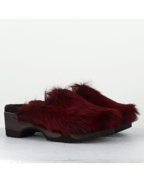 Sabots en Cuir coquino lie de vin - Talon : 5cm