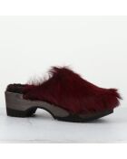 Sabots en Cuir coquino lie de vin - Talon : 5cm
