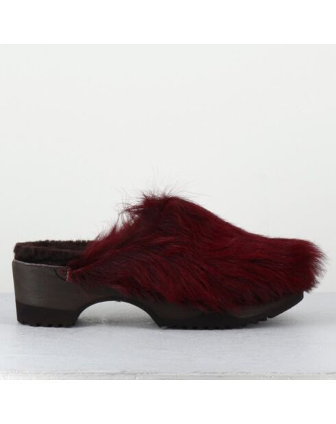 Sabots en Cuir coquino lie de vin - Talon : 5cm