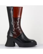 Bottines en Cuir belinda marron - Talon : 10cm