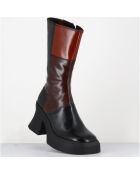 Bottines en Cuir belinda marron - Talon : 10cm