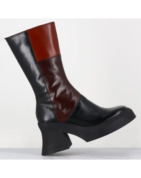 Bottines en Cuir belinda marron - Talon : 10cm