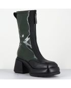 Bottines en Cuir camila vertes - Talon : 8cm