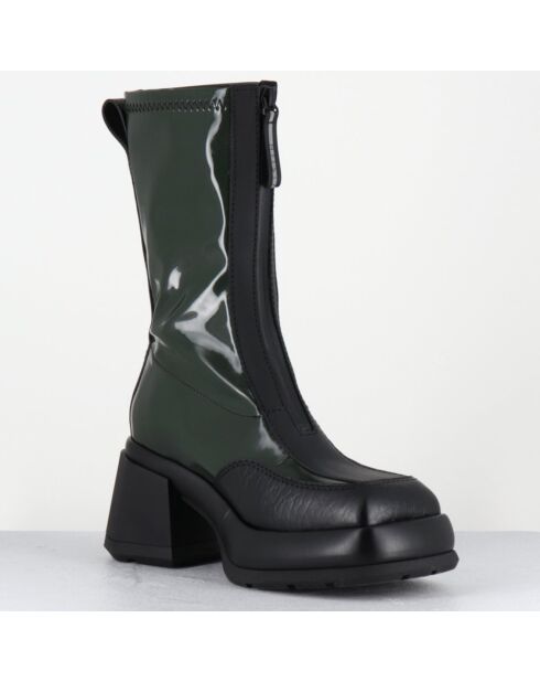 Bottines en Cuir camila vertes - Talon : 8cm