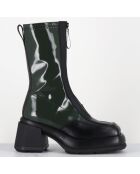 Bottines en Cuir camila vertes - Talon : 8cm