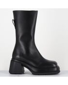Bottines en Cuir & Textile cassia noires