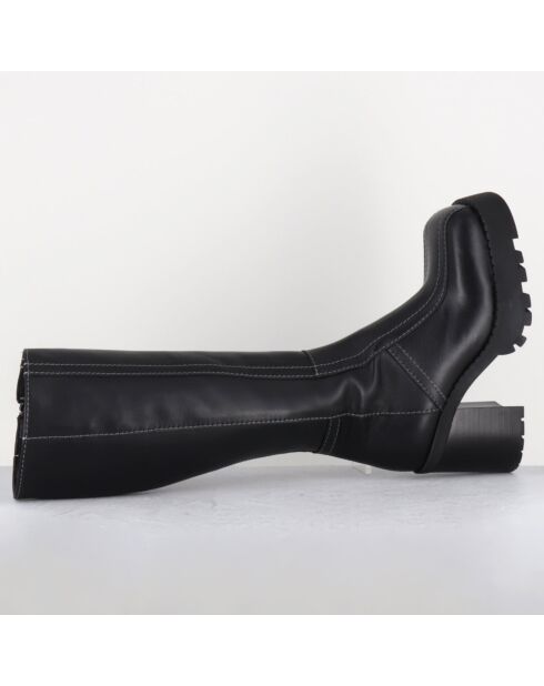 Bottes en Cuir dulce noires - Talon : 9.5cm