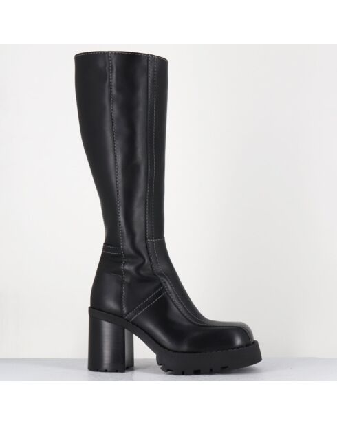 Bottes en Cuir dulce noires - Talon : 9.5cm
