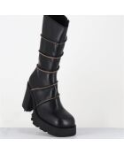 Bottines en Cuir graciane noires - Talon : 9.5cm