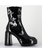 Bottines en Cuir E3527 noires - Talon : 9.5 cm