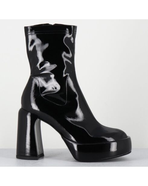 Bottines en Cuir E3527 noires - Talon : 9.5 cm