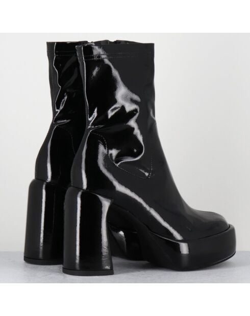Bottines en Cuir E3527 noires - Talon : 9.5 cm