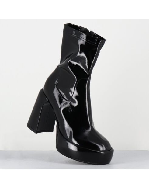 Bottines en Cuir E3527 noires - Talon : 9.5 cm
