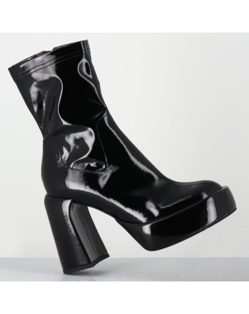 Bottines en Cuir E3527 noires - Talon : 9.5 cm