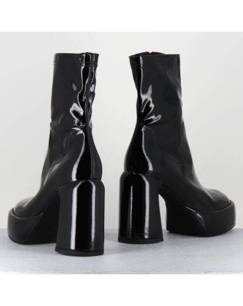 Bottines en Cuir E3527 noires - Talon : 9.5 cm