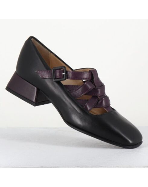 Babies en Cuir 5516 noir/prune