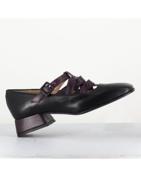 Babies en Cuir 5516 noir/prune