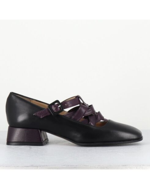 Babies en Cuir 5516 noir/prune