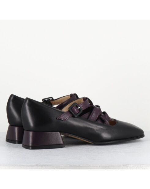 Babies en Cuir 5516 noir/prune