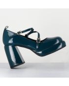 Mary Jane en Cuir abra bleues - Talon : 8cm
