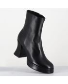 Bottines en Cuir blau noires - Talon : 7.5cm