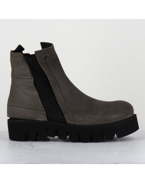 Boots en Cuir chilo gris taupe