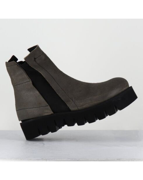 Boots en Cuir chilo gris taupe