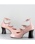 Babies en Cuir galan roses - Talon : 7.5cm